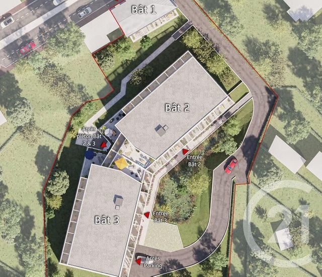 Appartement F3 à vendre - 3 pièces - 60.64 m2 - DONVILLE LES BAINS - 50 - BASSE-NORMANDIE - Century 21 Royer Immo